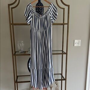 Isabel Maternity by Ingrid & Isabel Blue and White Maxi Dress